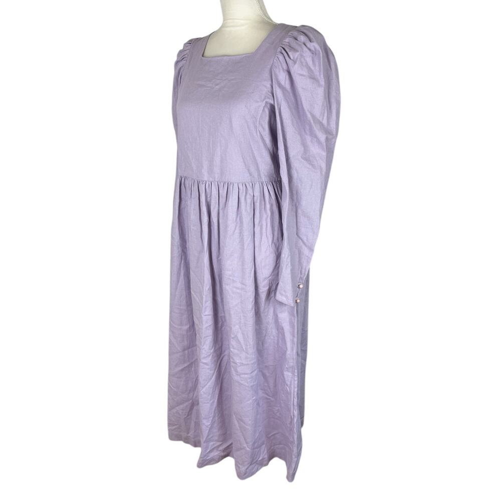 Lisa Says Gah Lilac Maddie Midi Dress Cottagecore Prairie Victorian Size Small - Picture 5 of 10